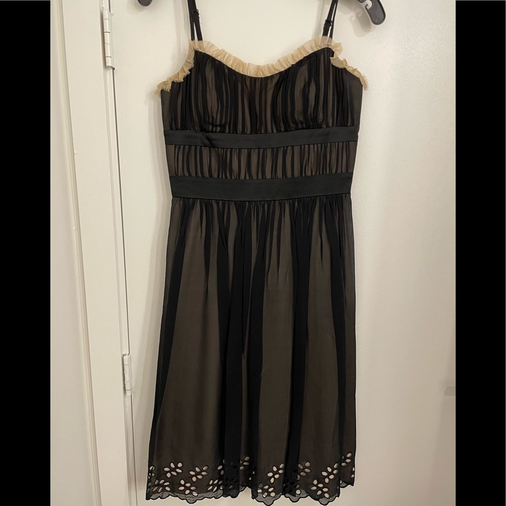 BCBG Black and Tan Cocktail Dress